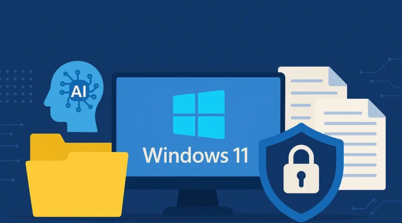 Interface do Windows 11 em destaque com recursos de IA