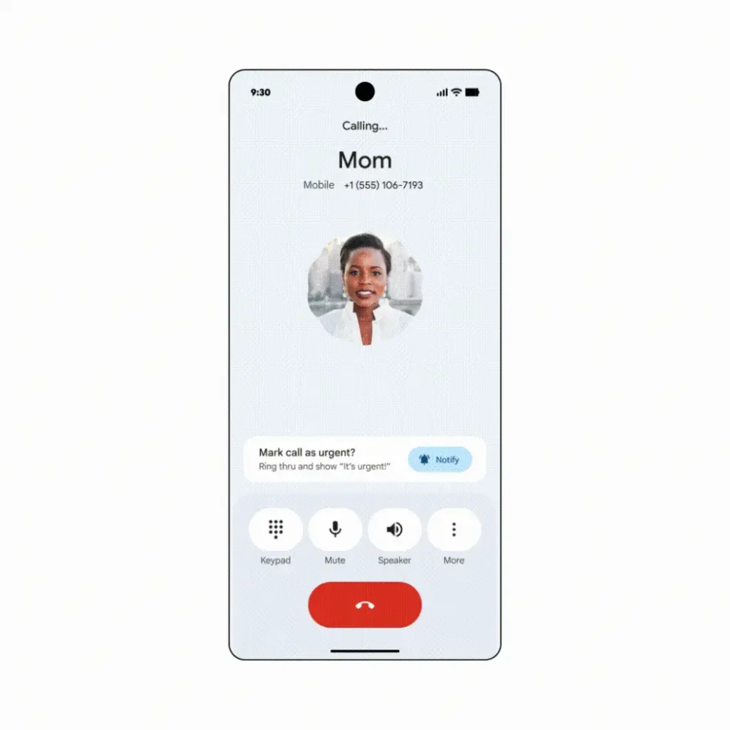 GIF mostrando a função Call Reason em ação no Android