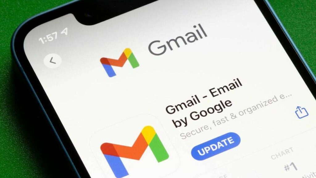 Tela de configuração de e-mail no Google