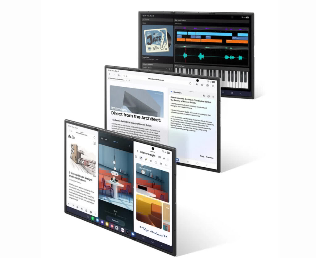 Modo multitarefa do Galaxy Z TriFold com One UI 8