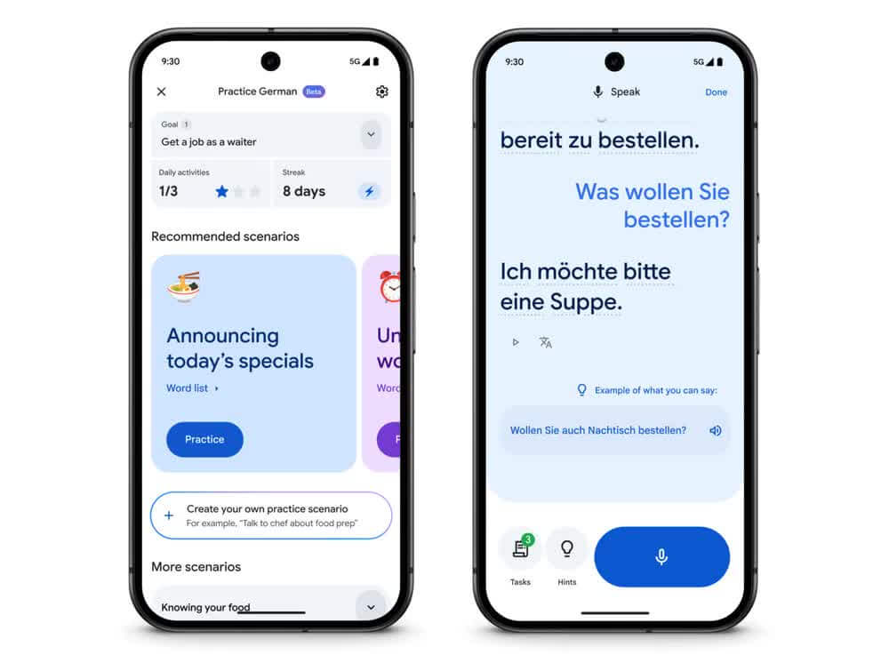 Google transforma qualquer fone em tradutor em tempo real 3 Interface do aplicativo Google Translate com suporte Gemini
