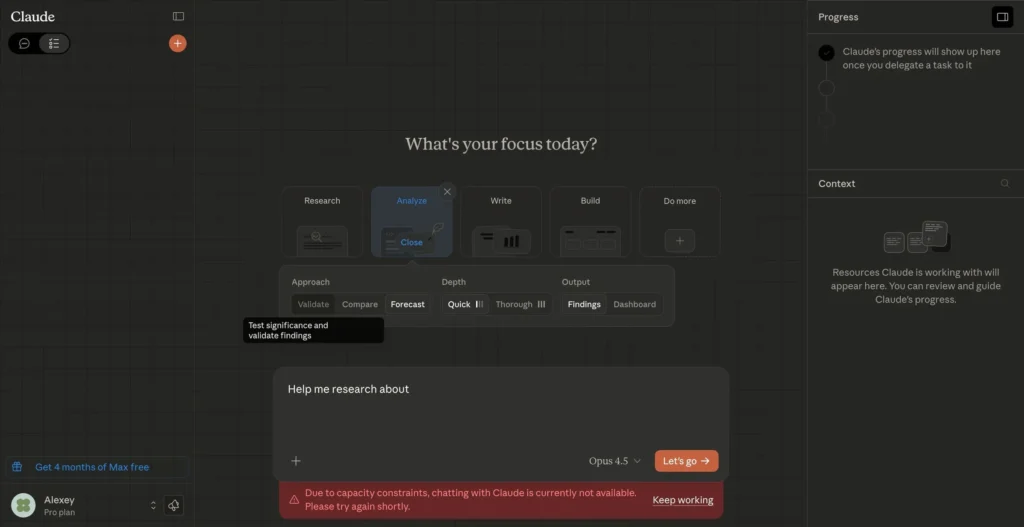 Anthropic lança novo Agentic Tasks Mode no Claude 6 Claude exibindo painel lateral de progresso e recursos contextuais