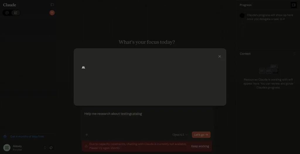 Anthropic lança novo Agentic Tasks Mode no Claude 5 Visualização do painel de construção no Claude