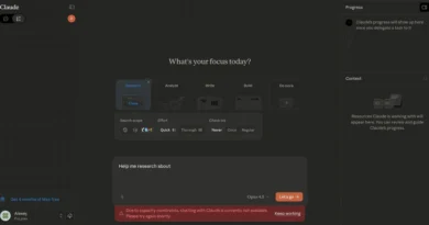 Interface do novo Agentic Tasks Mode do Claude com painel lateral e opções de tarefas