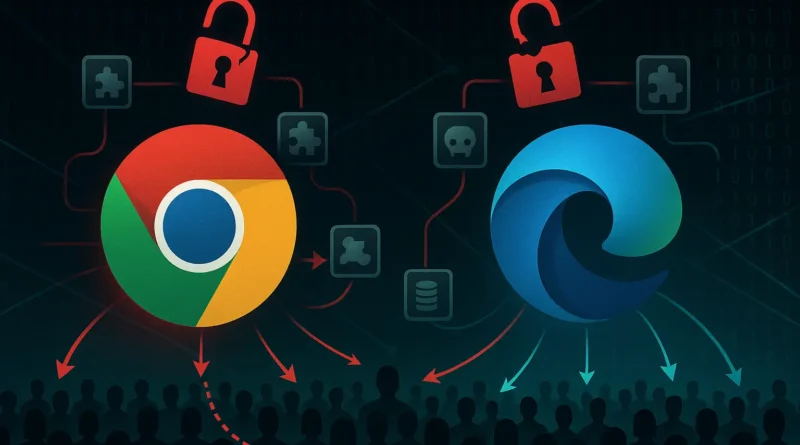 Extensões maliciosas espiam 4,3 mi no Chrome e Edge
