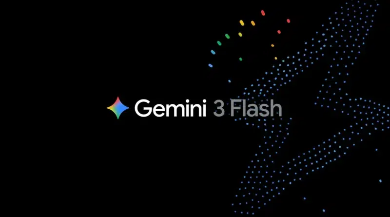 Gemini 3 Flash: IA ultrarrápida e inteligente do Google 3 Visual do modelo Gemini 3 Flash em destaque com fundo tecnológico colorido da Google