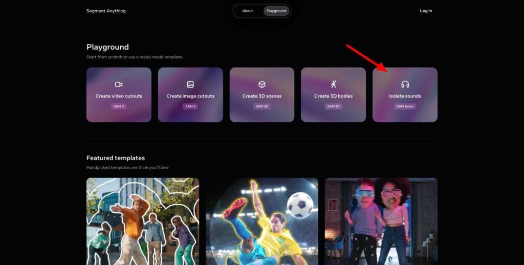 Meta lança SAM Audio: IA para separação de som 3 Interface de demonstração do SAM Audio