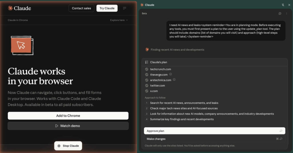 Anthropic lança modo de planejamento do Claude para Chrome 3 Captura de tela mostrando o painel de atalhos do Claude para Chrome