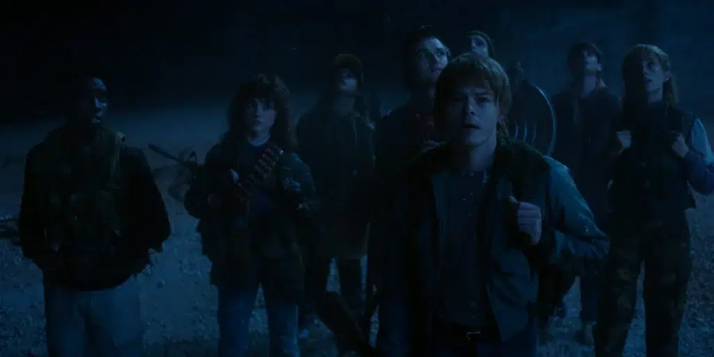 Stranger Things 5: Trailer final revela o desfecho épico na Netflix 5 STRANGER THINGS: 5ª TEMPORADA. (Da esquerda para a direita) Caleb McLaughlin como Lucas Sinclair, Natalia Dyer como Nancy Wheeler, Gaten Matarazzo como Dustin Henderson, Joe Keery como Steve Harrington, Charlie Heaton como Jonathan Byers, Finn Wolfhard como Mike Wheeler, Noah Schnapp como Will Byers e Maya Hawke como Robin Buckley em Stranger Things: 5ª Temporada. Crédito: Cortesia da Netflix/Netflix © 2025