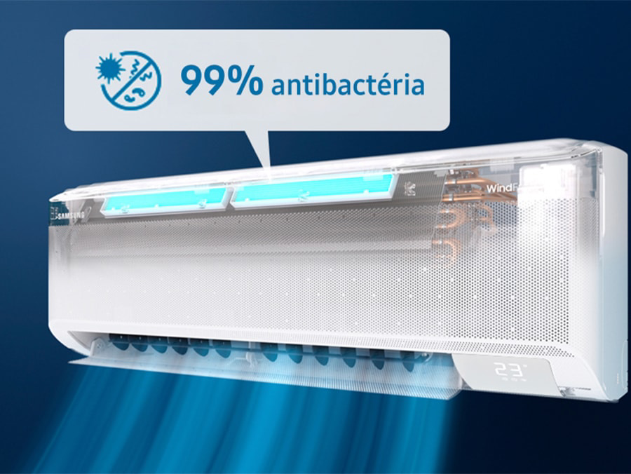 Samsung WindFree AI Inverter com 22% OFF no Mercado Livre via Pix 4 Aplicativo SmartThings controlando temperatura do Samsung WindFree AI