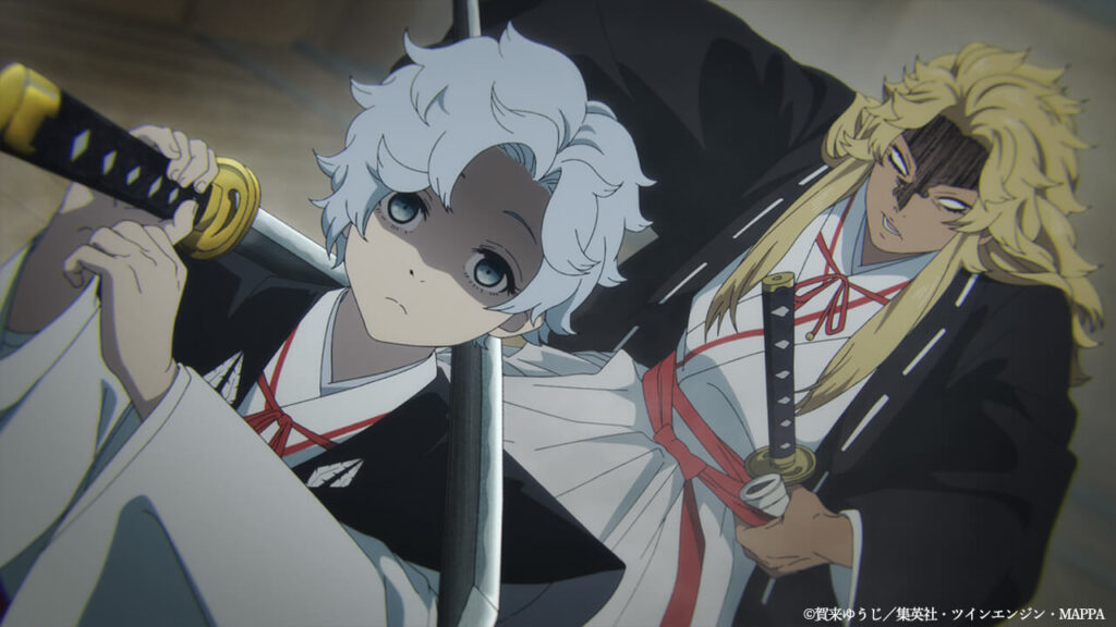 Hell’s Paradise Temporada 2 Episódio 4: Prévia revela Shugen, Jikka e Kiyomaru 4 Imagem mostrando Shugen, Jikka e Sagiri em Shinsenkyo no episódio 4 de Hell’s Paradise