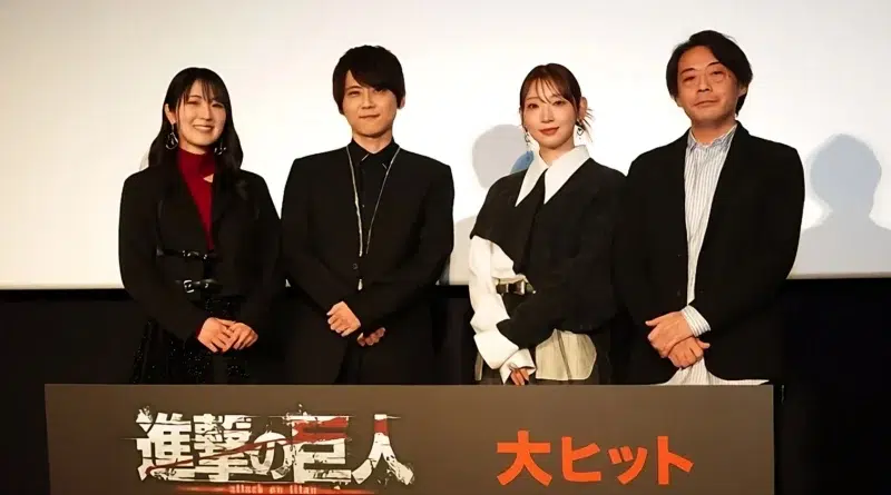 Elenco de Attack on Titan: The Last Attack em evento especial em Tóquio