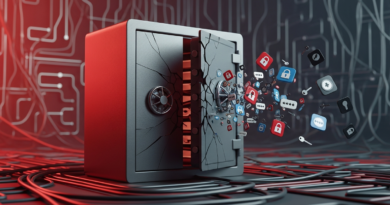 Imagem de segurança digital com cadeado azul simbolizando proteção de dados de um banco de dados exposto