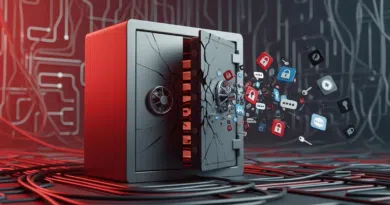 Imagem de segurança digital com cadeado azul simbolizando proteção de dados de um banco de dados exposto