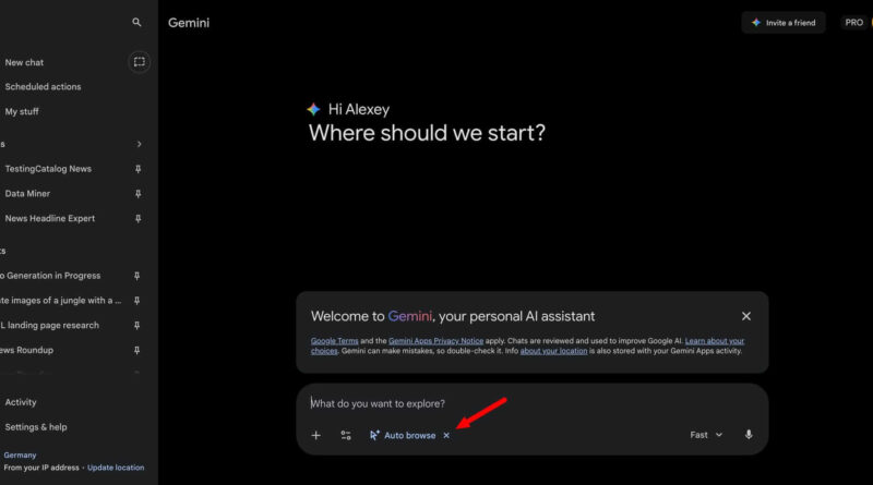 Google testa Gemini Auto Browse no Chrome, integração com AI