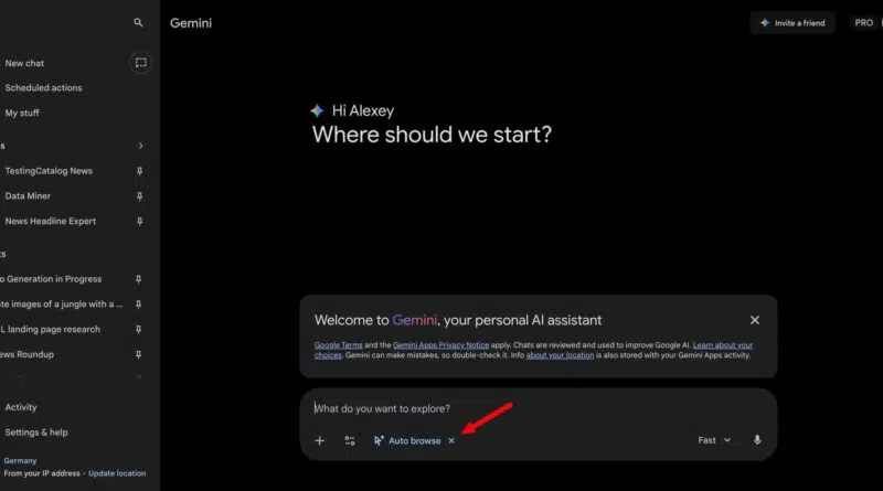 Google testa Gemini Auto Browse no Chrome, integração com AI