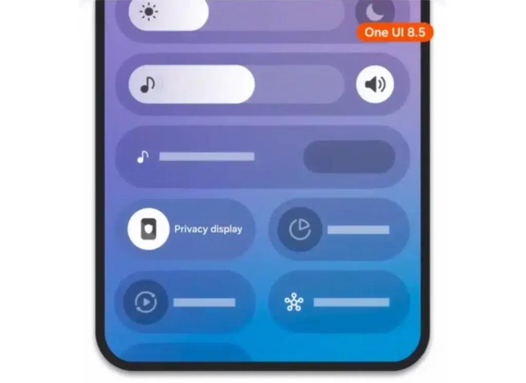 Interface One UI 8.5 mostra novo recurso Genius Display em menu de configurações