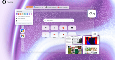 Interface do Opera One R3 com modo de tela dividida e IA contextual