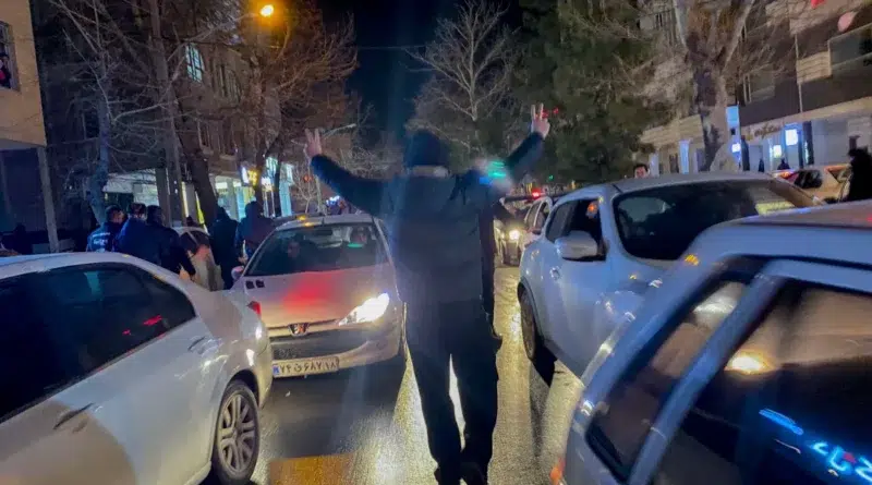 Protestos em Hamedan, Irã, em janeiro de 2026