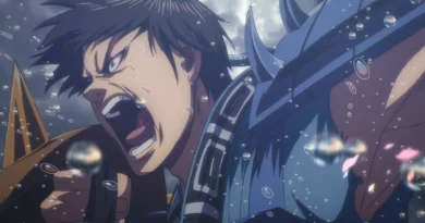 Imagem promocional do anime Kingdom 6 temporada com personagens Shin e Ei Sei.