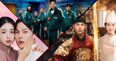 Imagem promocional com Squid Game, Dynamite Kiss e Bon Appétit, Your Majesty, os K-dramas de maior sucesso em 2025