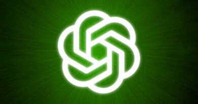 An OpenAI logo over a green background.