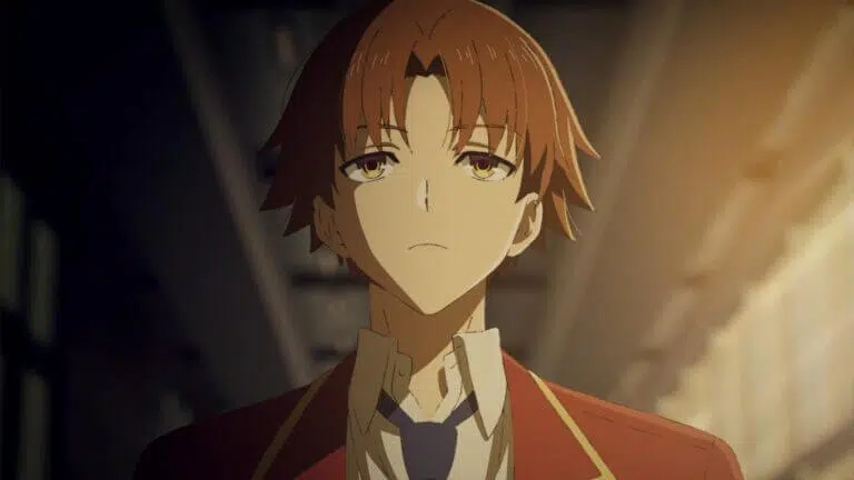 Imagem promocional de Classroom of the Elite Season 4 mostrando Ayanokouji e novos colegas de turma