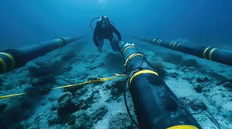 Senge-CE, equipe de remoção do cabo submarino de fibra optica TAT-8 utilizando equipamentos de resgate oceânico de fibra óptica