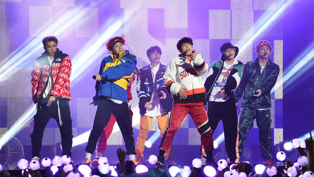 BTS em apresentação anterior nos Estados Unidos