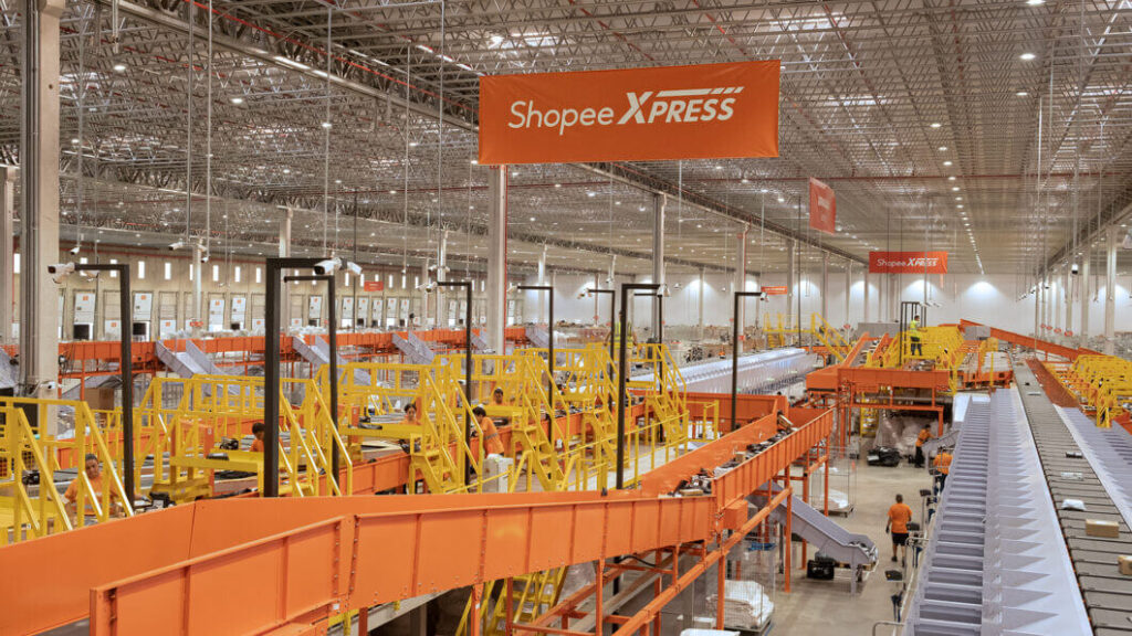 Centro de distribuição da Shopee no Brasil