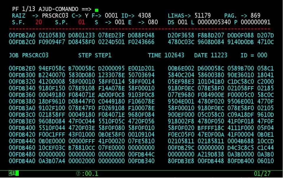 Exemplo de código COBOL