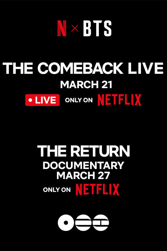 Poster promocional do show do BTS na Netflix