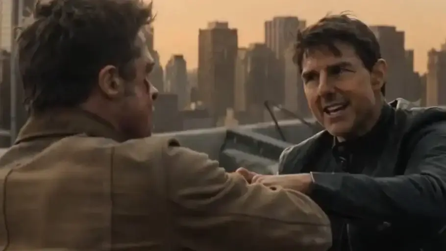 Disney e Paramount acusam ByteDance de pirataria em IA Seedance 3 Cena gerada por IA Seedance 2.0 mostrando Tom Cruise e Brad Pitt em luta