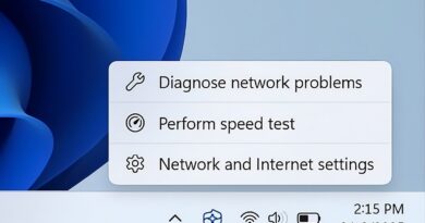 Botão que testa velocidade da internet no Windows 11