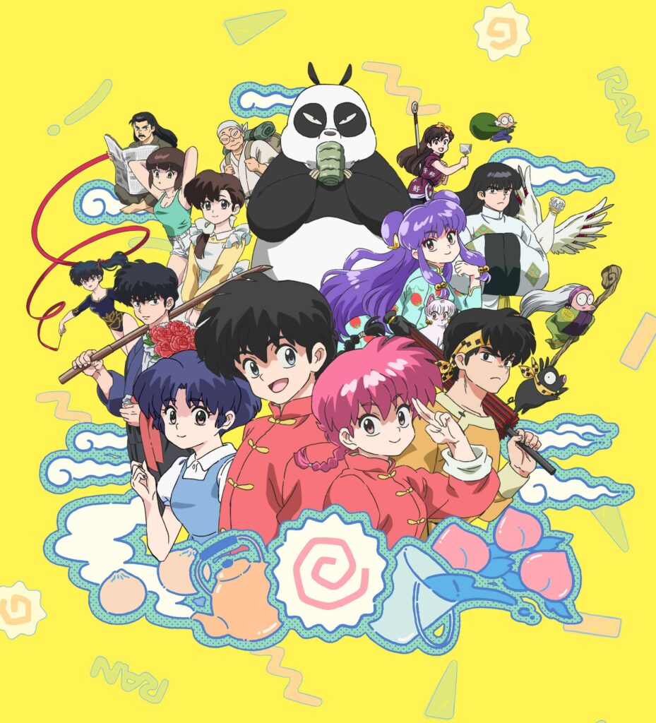 Visual de Ranma 1/2 Temporada 3, mostrando Ranma Saotome em combate sob chuva, enfatizando a maldição da água fria.