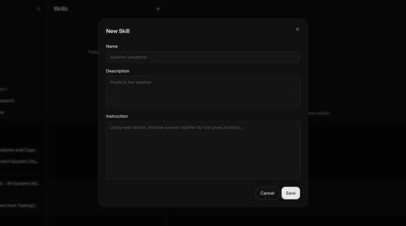 Interface de Skills do Grok revelada em 2026 com opções de criação de habilidades personalizadas