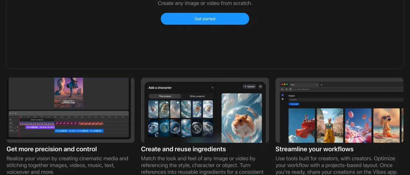Meta testa Vibes, novo estúdio de vídeo com IA