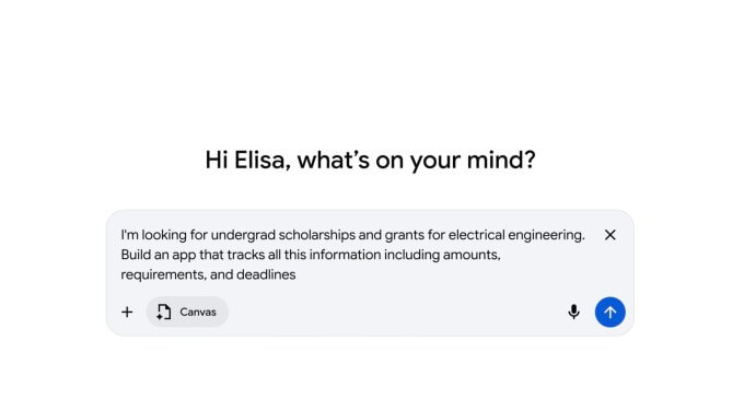 Google libera Canvas no Modo de IA do Gemini nos EUA 5 Demonstração de interface de projeto sendo criada via Canvas