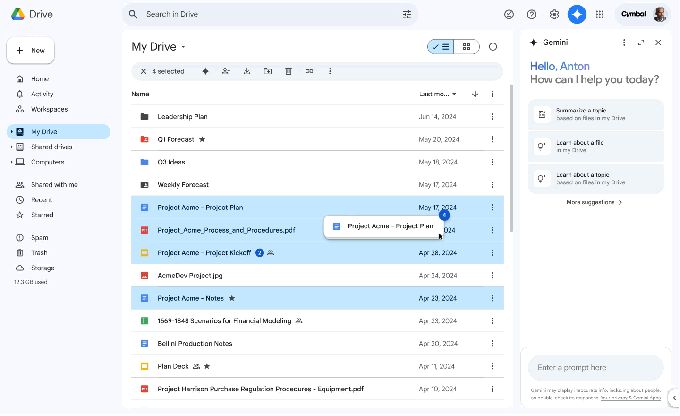 Gemini Drive busca inteligente documentos resumo IA arquivos
