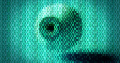 Ilustração de olho representando vigilância cibernética e código invisível usado em ataque ao GitHub