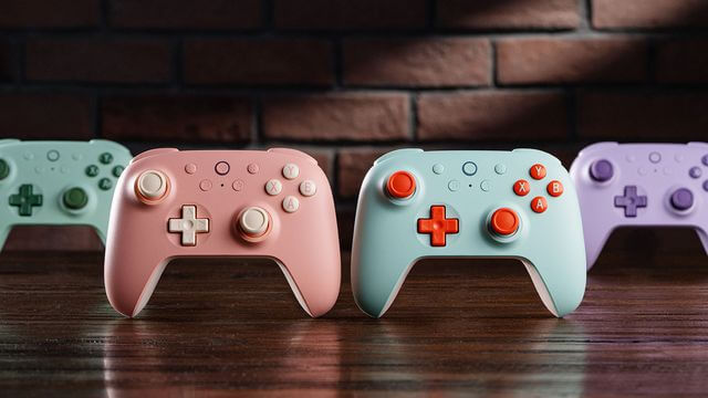 Controle 8BitDo Ultimate 2C rosa com tecnologia Hall Effect anti drift