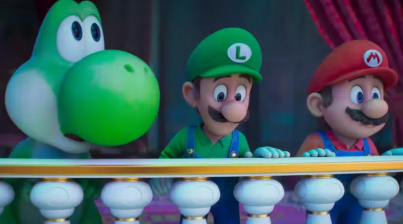 Cena do trailer final de Super Mario Galaxy mostrando Mario e Yoshi no espaço - Divulgação/Universal Pictures