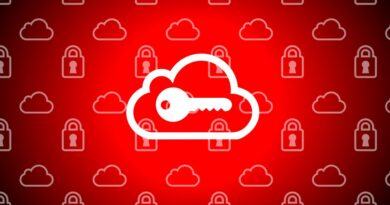 Ilustração com ícone de chave sobre nuvem e fundo de cadeados, representando segurança digital e iCloud.