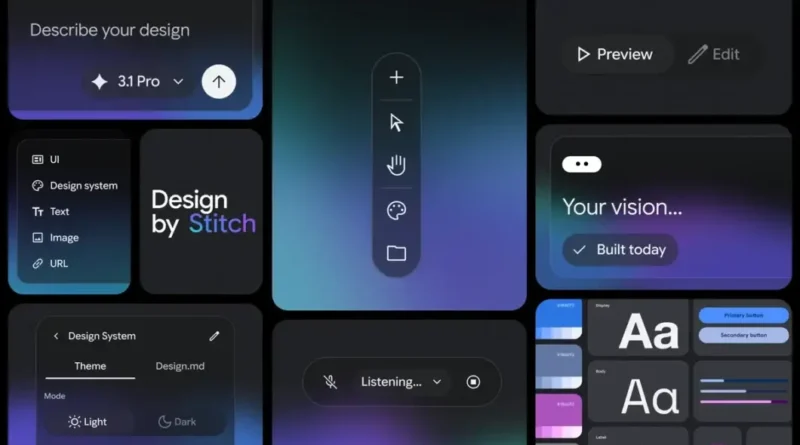 Google Stitch lança interface por voz com IA 3 Demonstração do Google Stitch criando interface por IA
