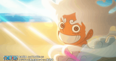 Imagem promocional de One Piece com mural e os Cavaleiros Sagrados