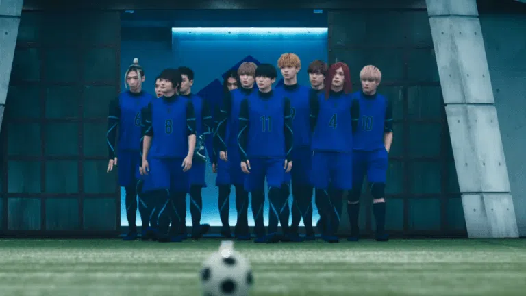 Elenco principal do filme live-action Blue Lock com Yoichi Isagi, Bachira e Anri