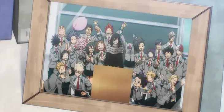Classe 1-A reunida no último episódio de My Hero Academia