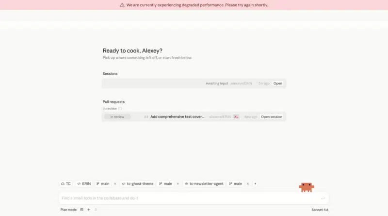 Interface do Claude Code mostrando novos painéis e funcionalidades do projeto Epitaxy
