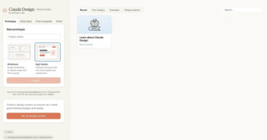 Interface do Claude Design, ferramenta de design com IA desenvolvida pela Anthropic