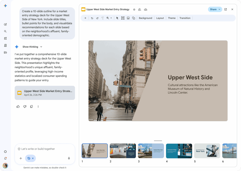 Interface Canvas da Gemini Enterprise